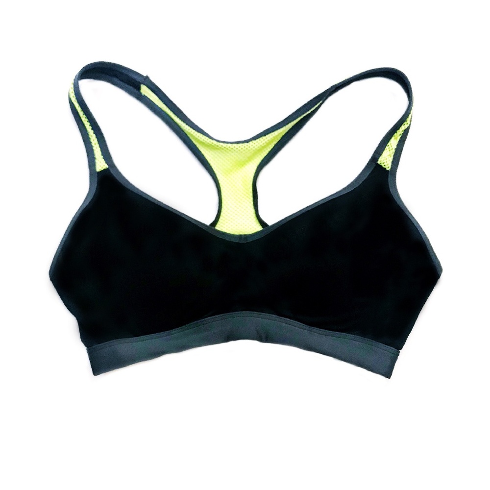 Black and Lime Green/Yellow Sports Bra